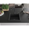 Mexen Vito granitový jednokomorový drez 520 x 490 mm, Čierna, Sifón Čierna - 6503521000-77-B
