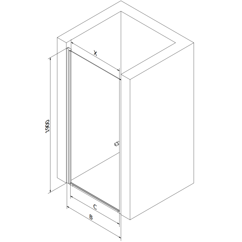 Mexen Pretoria sprchové dvere jednokrídlové 60 cm, transparentné, chróm - 852-060-000-01-00
