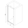 Mexen Pretoria kyvné sprchové dvere 60 cm, transparentnéné, chrómová - 852-060-000-01-00