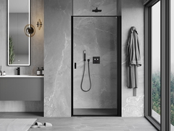 Mexen Mist-B sprchové dvere výklopné pravé 90 cm, čierny rám, čierne - 8A2-090-000-70-70-P