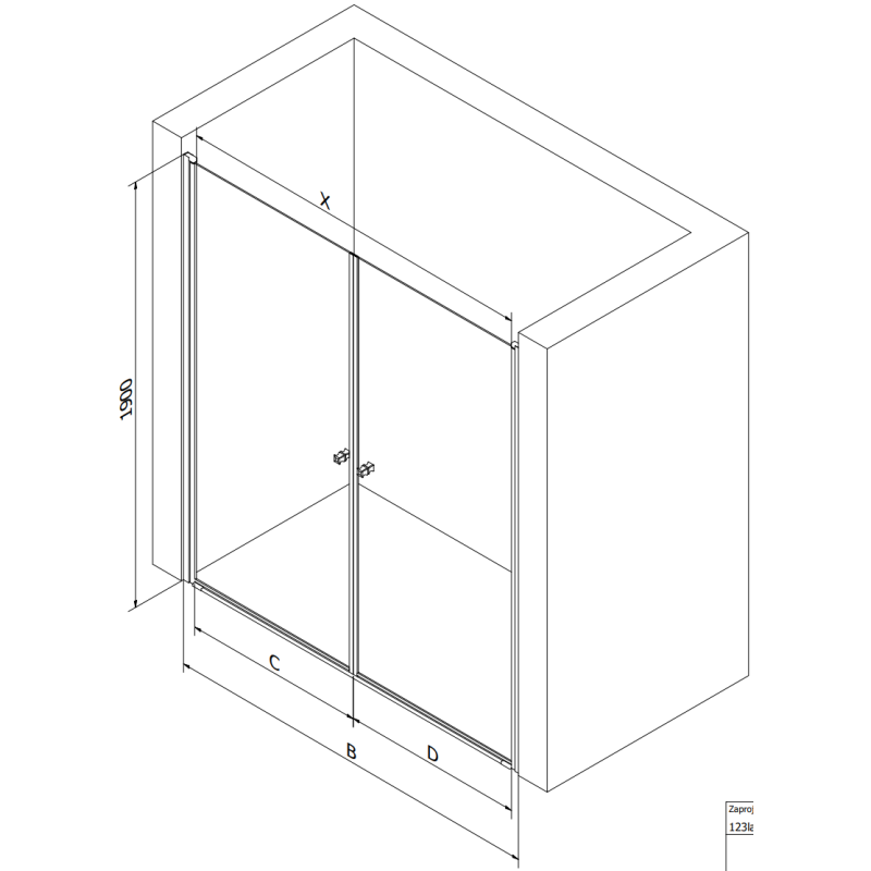 Mexen Pretoria Duo sprchové dvere výklopné 140 cm, transparentné, chróm - 852-140-000-02-00