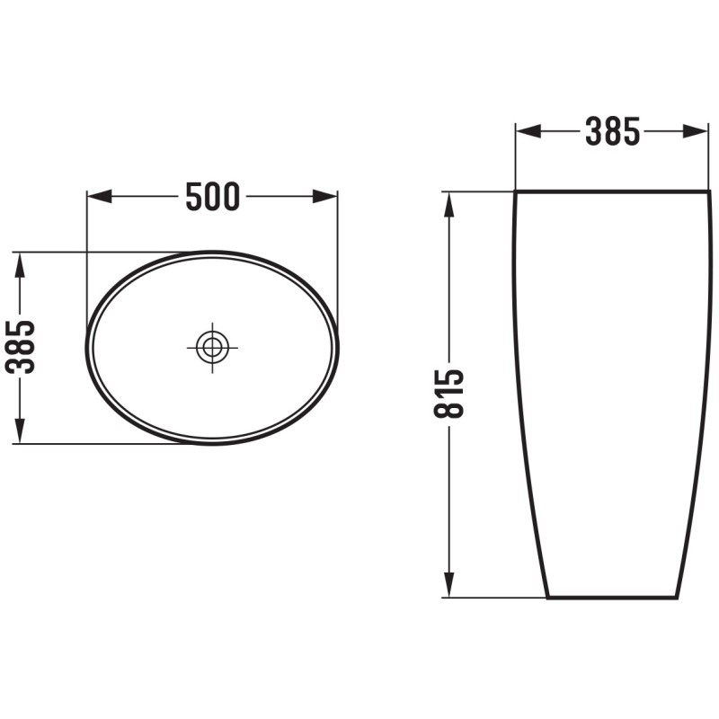 Mexen Nea voľne stojaca umývadlo 50 x 38 cm, biela - 26055000
