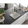 Mexen Milo granitový kuchynský drez s 1 komorou 435 x 410 mm, biely, sifón zlatý - 6505441000-20-G