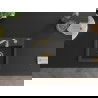 Mexen Milo granitový jednokomorový drez 435 x 410 mm, Čierna škvrnitá, Sifón Zlatá - 6505441000-76-G