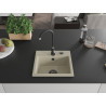 Mexen Milo granitový jednodrez 435 x 410 mm, béžový, čierny sifón - 6505441000-69-B