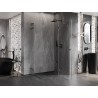 Mexen Lunar L Duo sprchový kút s výklopnými dverami pravý 95 x 75 cm, transparentný, kartáčovaná zbraňovo šedá