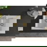 Mexen Gaspar granitový kuchynský drez 1,5-komorový s odkvapkávačom 737 x 475 mm, biely, zlatý sifón - 6507731505-20-G