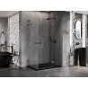 Mexen Lunar L Duo sprchovací kút dvojkrídlové pravé 115 x 110 cm, transparentné, kartáčovaný gun gray