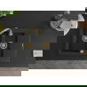 Mexen Gaspar granitový 1,5-komorový drez s odkvapkávačom 737 x 475 mm, Čierna/Strieborná metalíza, Sifón Zlatá - 6507731505-73-G