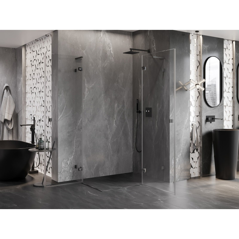 Mexen Lunar L Duo sprchovací kút s otočnými dverami vpravo 120 x 115 cm, transparentný, brúsená pištoľová šedá
