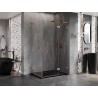 Mexen Lunar L Duo sprchová kabína pravá 115 x 110 cm, priehľadná, brúsená meď - 834L-115P-110L-65-00