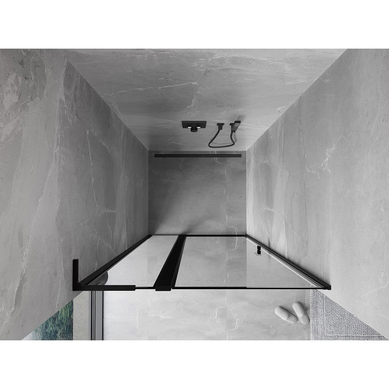 Mexen Mist L sprchové dvere výklopné ľavé 95 cm, čierny rám, čierne - 8A4L-095-000-70-70-L