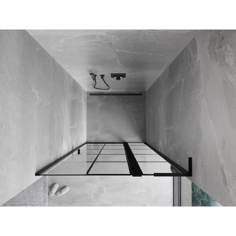 Mexen Mist L sprchové dvere pravé 120 cm, čierna mriežka, čierne - 8A4L-120-000-70-77-P