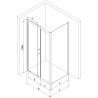 Mexen Apia sprchová kabína, posuvné dvere 100 x 80 cm, transparentnéné, chrómová + závesný bidet Flat - 840-100-080-01-00-4010