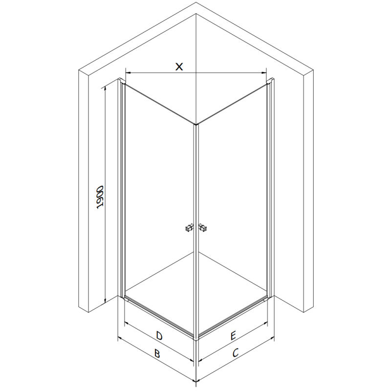 Mexen Pretoria Duo sprchovací kút otvárací 80 x 70 cm, transparentný, chróm + vanička Flat - 852-080-070-01-02-4010