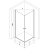 Mexen Pretoria Duo sprchovací kút otvárací 80 x 80 cm, transparentný, čierny + vanička Flat - 852-080-080-70-02-4010B