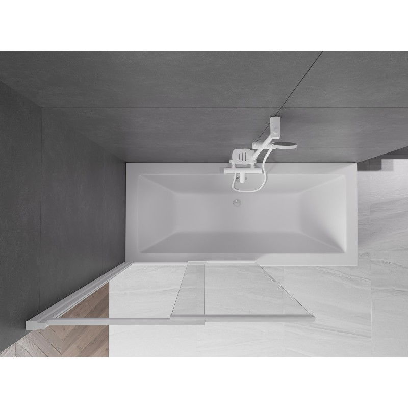 Mexen Fox sprchová zástena 2-dverový posuvný 100 x 150 cm, transparentný, biely - 891-100-002-20-00