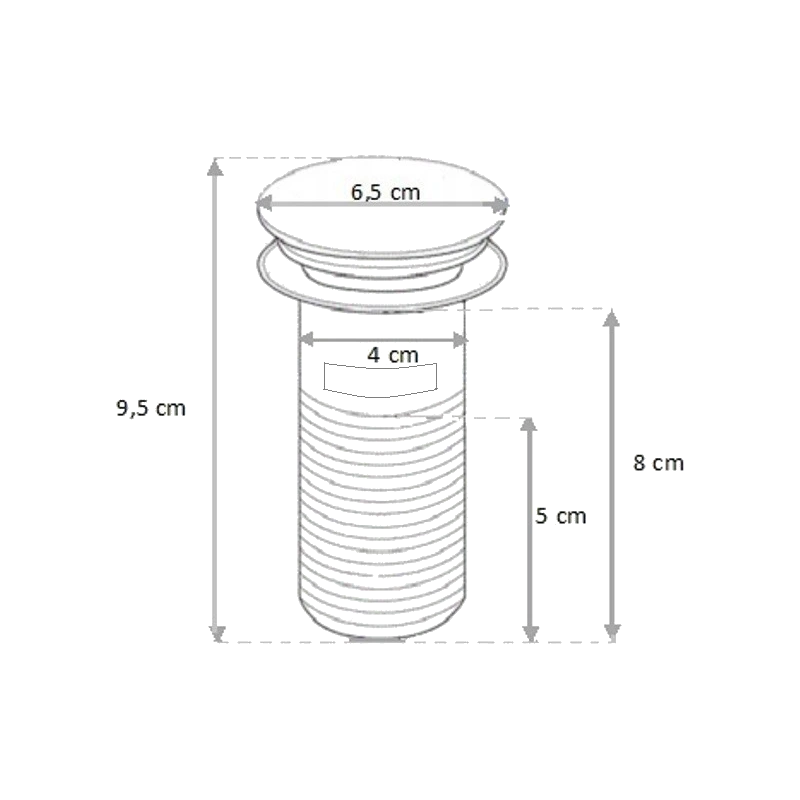 Mexen zátka klik-klak okrúhla s prepadom, biela - 79920-20