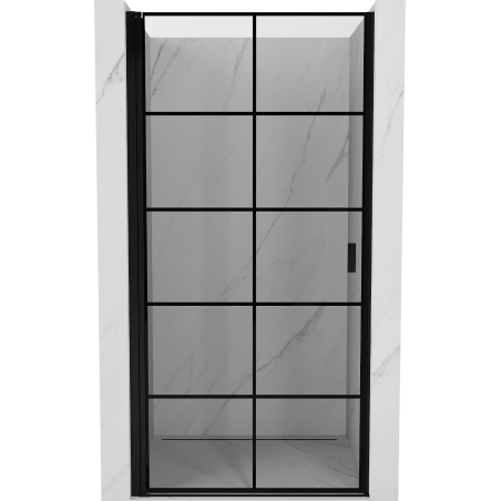 Mexen Mist-B sprchové dvere vyklápacie ľavé 80 cm, čierna mriežka, čierne - 8A2-080-000-70-77-L