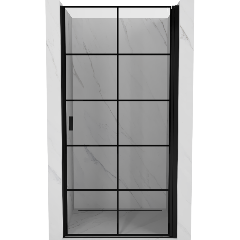 Mexen Mist-B sprchové dvere výklopné pravé 80 cm, čierna mriežka, čierne - 8A2-080-000-70-77-P