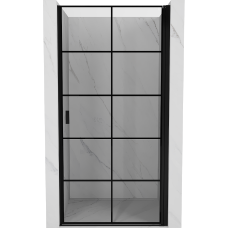 Mexen Mist-B sprchové dvere otváravé pravé 90 cm, čierna mriežka, čierne - 8A2-090-000-70-77-P