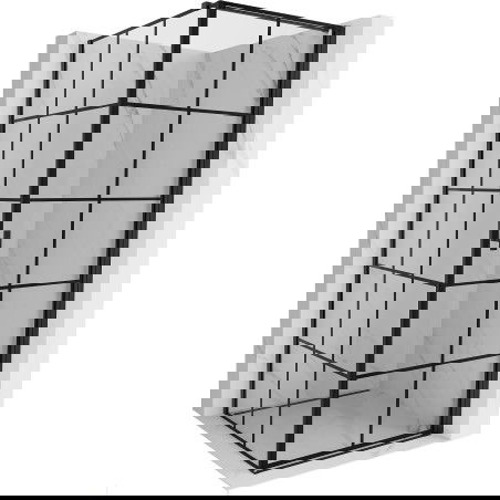 Mexen Mist-B sprchový kút výklopný pravý 80 x 80 cm, čierna mriežka, čierna - 8A2T-080-080-70-77-P