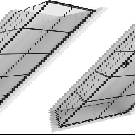 Mexen Mist-B sprchová kabína výklopná pravá 80 x 120 cm, čierna mriežka, čierna - 8A2T-080-120-70-77-P