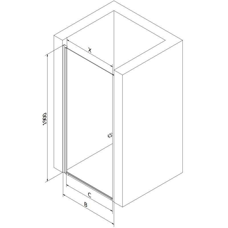 Mexen Pretoria sprchové dvere výklopné 100 cm, transparentné, zlaté - 852-100-000-50-00
