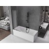 Mexen Velar L posuvná delička do vany dvojkrídlová 70 x 150 cm, matná, brúsená gun gray - 896-070-003-31-66