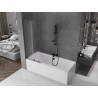 Mexen Velar L posuvná delička do vany dvojkrídlová 70 x 150 cm, matná, brúsená gun gray - 896-070-003-31-66
