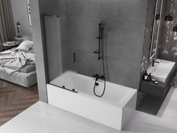 Mexen Velar L vaňová zástena 2-krídlová posuvná 80 x 150 cm, matná, čierna - 896-080-003-31-70