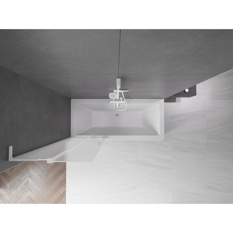 Mexen Velar L sprchová zástena s posuvnými dverami 85 x 150 cm, matné sklo, biela - 896-085-003-31-20