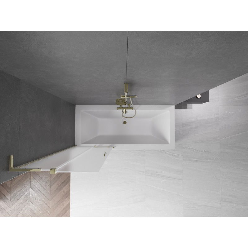 Mexen Velar L vaňová zástena 2-dverová posuvná 85 x 150 cm, matná, zlatá - 896-085-003-31-50