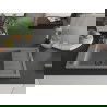 Mexen Elias granitový jednokomorový drez s odkvapkávačom 795 x 480 mm, Šedá, Sifón Čierna - 6511791005-71-B