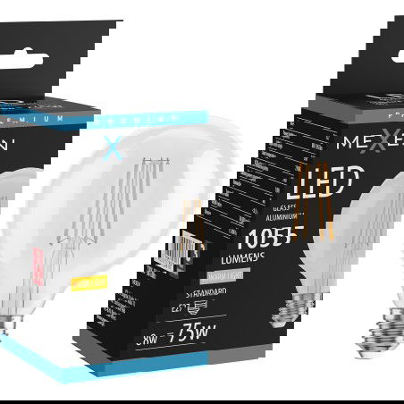 Mexen Vintis Žiarovka filament LED E27, G95, 8W, Teplá - 2700K, 1055 lm, číra - L157-E27-0827-00