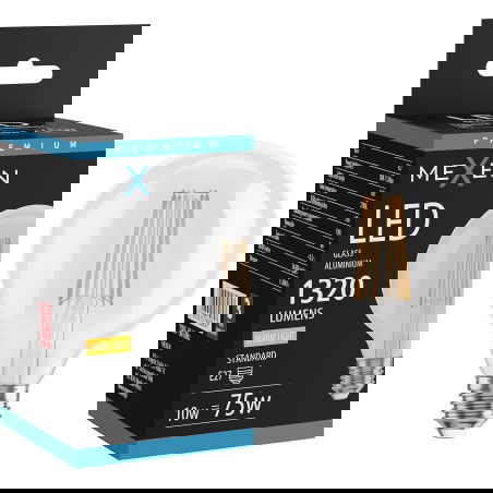 Mexen Vintis Žiarovka filament LED E27, G95, 10W, Teplá - 2700K, 1320 lm, číra - L157-E27-1027-00