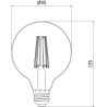 Mexen Vintis Žiarovka filament LED E27, G95, 10W, Teplá - 2700K, 1320 lm, číra - L157-E27-1027-00