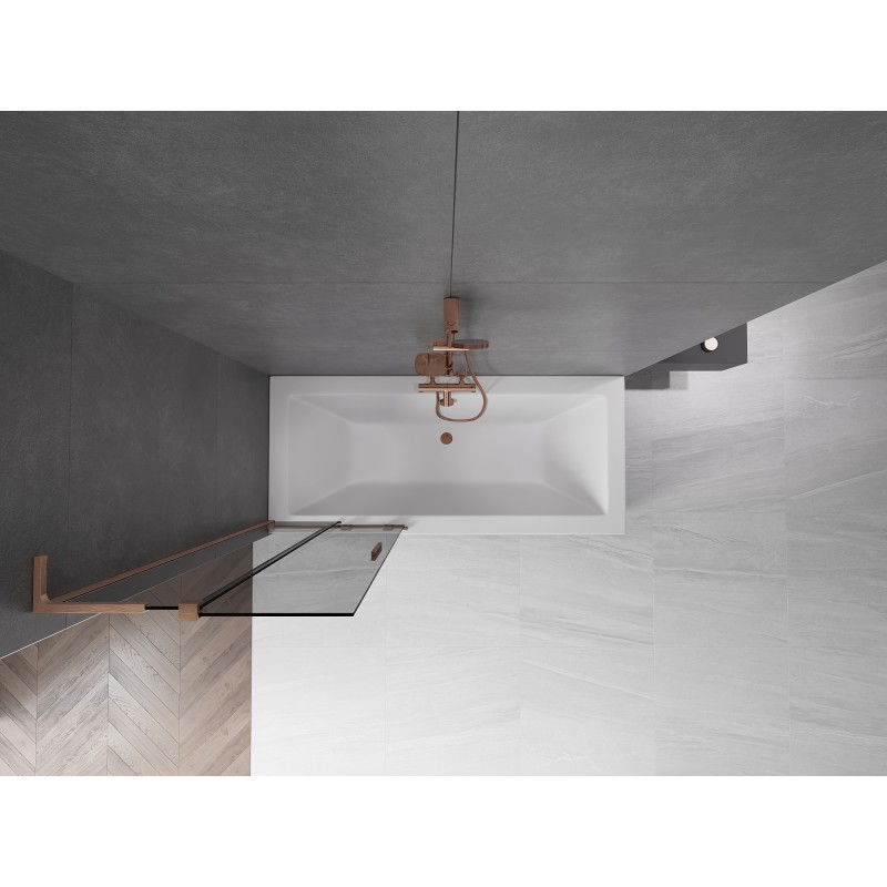 Mexen Velar L dvojkrídlový zasúvací sprchový paraván 70 x 150 cm, grafit, brúsená meď - 896-070-003-41-65