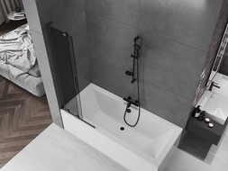 Mexen Velar L vaňová sprchová zástena 2-krídlová posuvná 75 x 150 cm, grafit, gun metal - 896-075-003-41-95