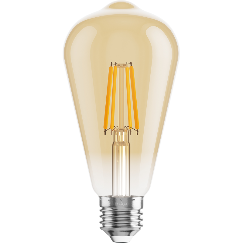 Mexen Vintis Žiarovka filament LED E27, ST64, 4W, Teplá - 2200K, 400 lm, jantárová - L152-E27-0422-50