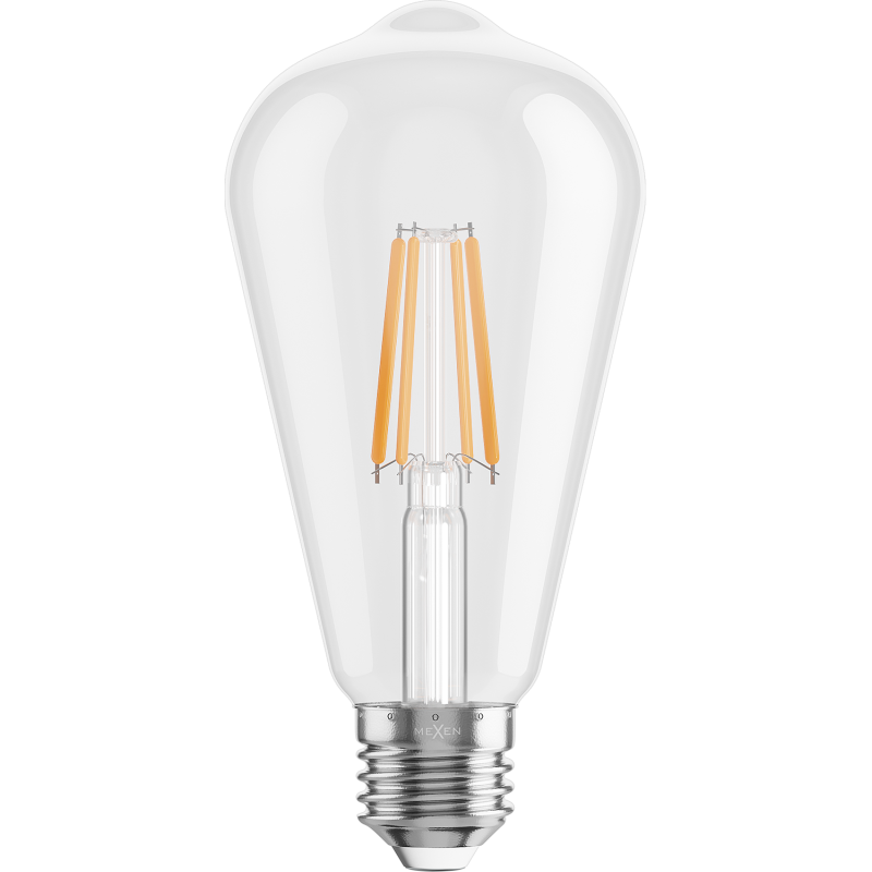Mexen Vintis LED žiarovka filament E27, ST64, 6W, Teplá - 2200K, 720 lm, číra - L152-E27-0622-00