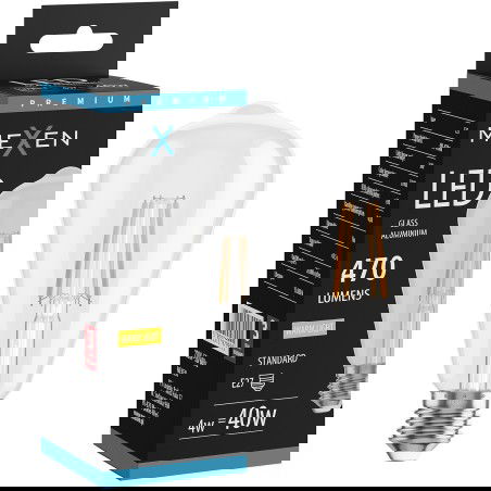 Mexen Vintis Žiarovka filament LED E27, ST64, 4W, Teplá - 2700K, 470 lm, číra - L152-E27-0427-00