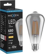 Mexen Vintis LED vlákno žiarovka E27, ST64, 8W, Teplá - 2700K, 680 lm, dymová - L152-E27-0827-70