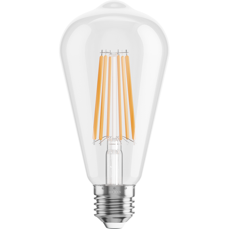 Mexen Vintis LED žiarovka filament E27, ST64, 10W, Teplá - 2700K, 1320 lm, číra - L152-E27-1027-00