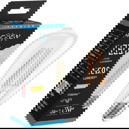 Mexen Vintis LED žiarovka filament E27, ST64, 10W, Teplá - 2700K, 1320 lm, číra - L152-E27-1027-00