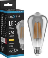 Mexen Vintis LED filamentová žiarovka E27, ST64, 10W, Teplá - 2700K, 780 lm, dymová - L152-E27-1027-70