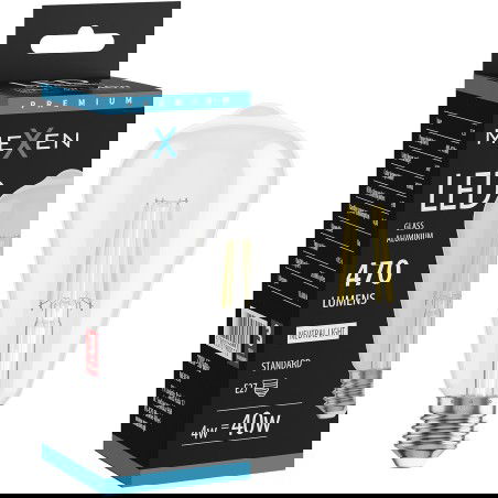 Mexen Vintis LED vláknina žiarovka E27, ST64, 4W, Neutrálna - 4000K, 470 lm, číra - L152-E27-0440-00