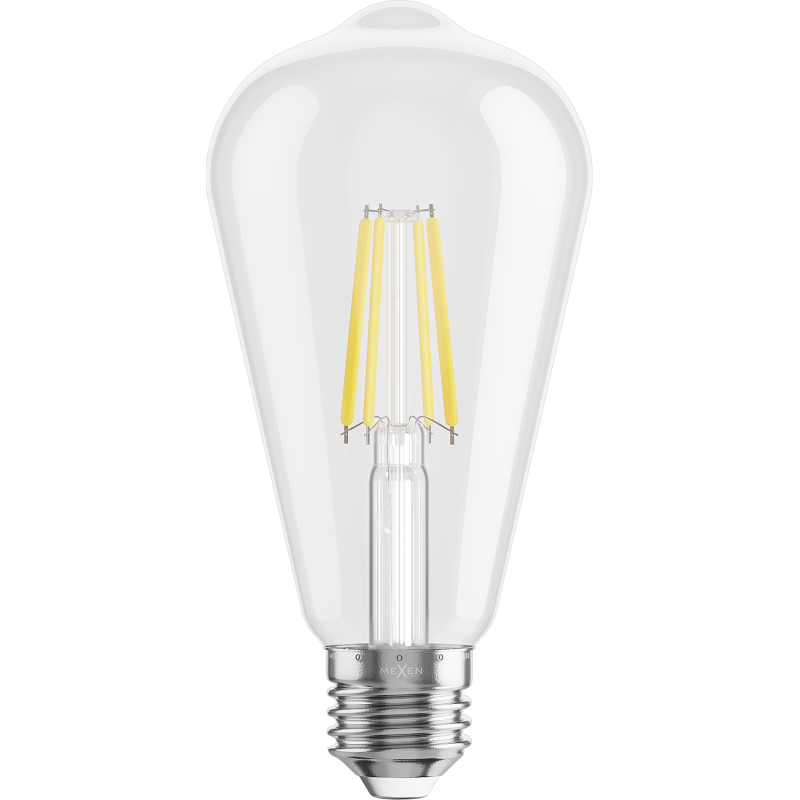 Mexen Vintis Žiarovka filament LED E27, ST64, 4W, Studená - 6500K, 470 lm, číra - L152-E27-0465-00