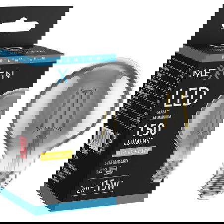 Mexen Vintis LED žiarovka s vláknom E27, G80, 2W, Teplá - 2200K, 150 lm, dymová - L155-E27-0222-70