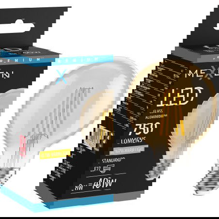 Mexen Vintis LED žiarovka filament E27, G80, 8W, Teplá - 2200K, 750 lm, jantárová - L155-E27-0822-50